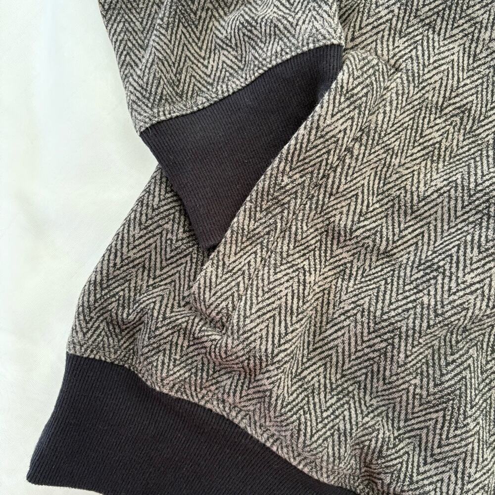 Hurley Full Zip Hoodie Sweatshirt Mens Medium Gray Black Herringbone Skate Surf - Picture 5 of 7